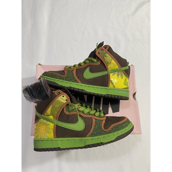 New Mens Size 7.5 Brown Nike SB Dunk High De La Soul Skate Shoes 305050 231 main image 6